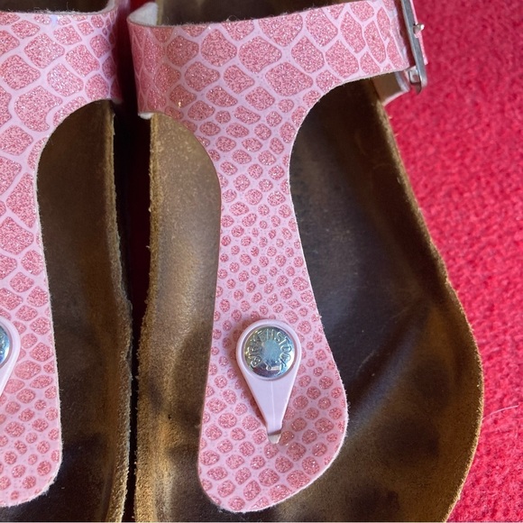 BIRKENSTOCK Sz 7 Magic Snake Pink Gizeh Slip On Front Post Thong Sandals - Picture 4 of 14